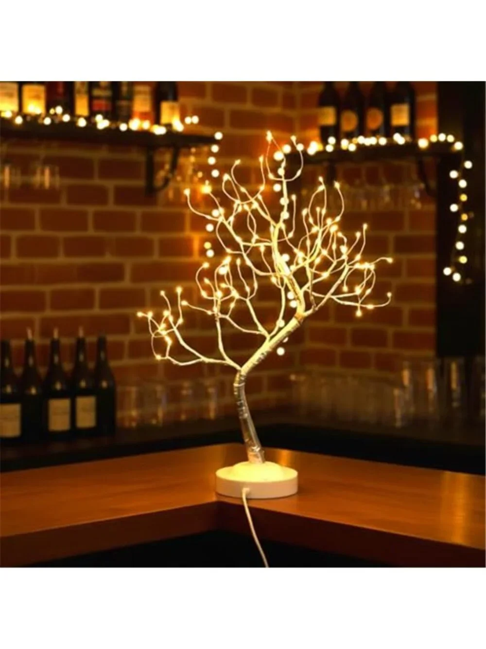 LED Bonsai Tree Light Warm White Fairy Lights USB Battery Tabletop Decor Lamp